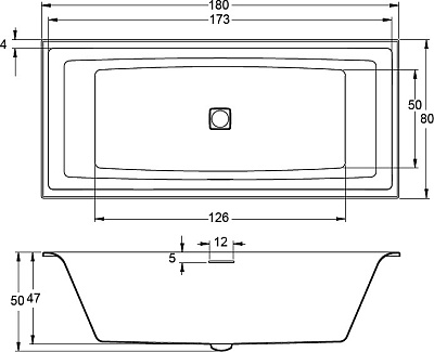 Акриловая ванна RIHO Still Square 180x80 LED