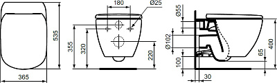 Подвесной унитаз Ideal Standard Tesi T007901