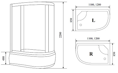 Душевая кабина Timo Standard T-1110 R