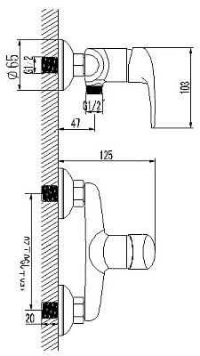 Смеситель Lemark Pramen LM3303C для душа