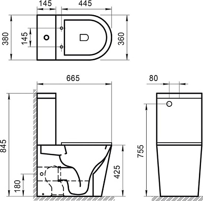 Унитаз-компакт BelBagno Sfera-r безободковый