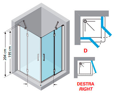 Душевой уголок Novellini Louvre A 100x90 см L