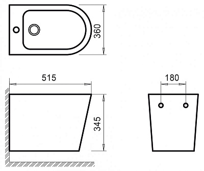 Биде подвесное BelBagno Flay-R BB053BH