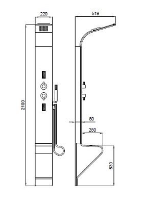 Душевая панель Kolpa San Zonda Comfort 3F