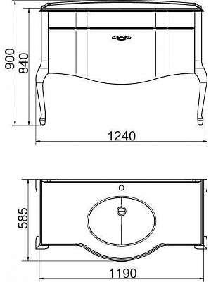 тумба Ellen plus 120 M-V1 9001-G (9001 с золотом)