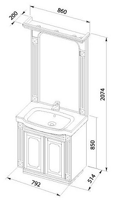 Зеркало Aquanet Фредерика new 80