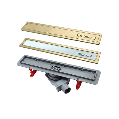 Confluo Premium White Glass Gold Line 550 Линейный трап PESTAN