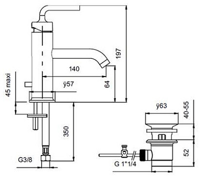 Смеситель Jacob Delafon Purist E14402-4A-CP для раковины