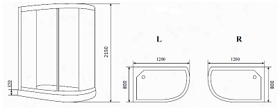 Душевая кабина Timo Eco TE-0702 L