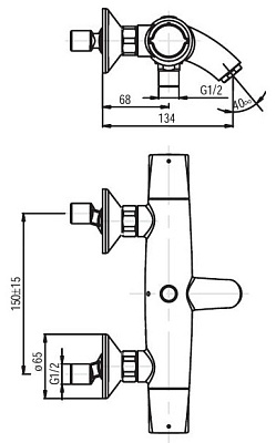 Смеситель Jacob Delafon Elevation E18874-CP для ванны с душем