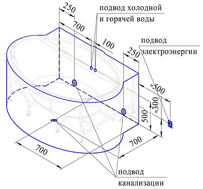 Акриловая ванна Радомир Лагуна luxe