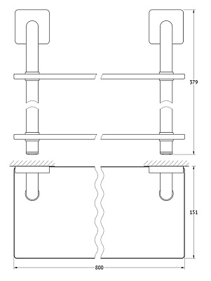 Полка Ellux Avantgarde AVA 039 2-х ярусная, 80 см