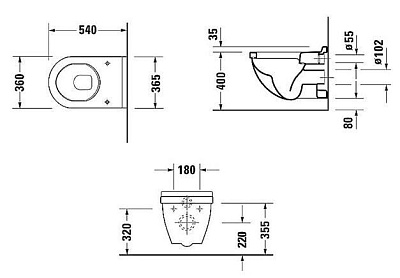 Унитаз подвесной Duravit Starck 3 2200090000