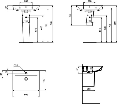 Раковина Ideal Standard Connect Air E074201