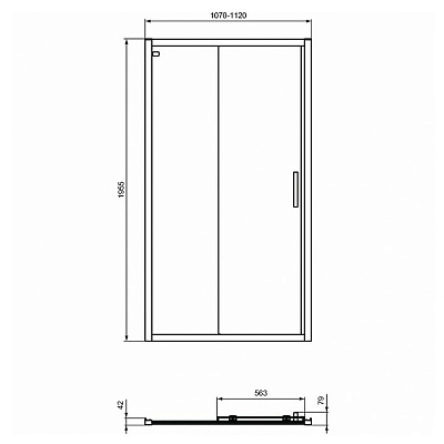 Душевая дверь Ideal Standard Connect 2 110 K9275V3