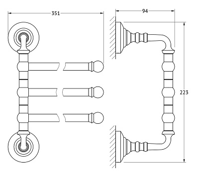 Полотенцедержатель 3SC Stilmar STI 411 античное серебро