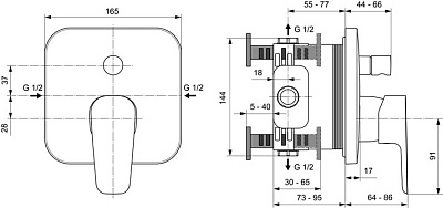 Смеситель Ideal Standard Ceraplan III A6115AA для душа