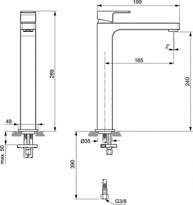 Смеситель для раковины Ideal Standard EDGE A7114AA