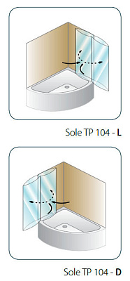 Шторка на ванну Kolpa San Sole TP 104 (L)