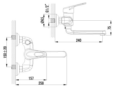 Смеситель Lemark Luna LM4114C для ванны с душем
