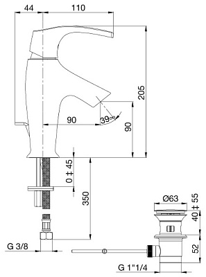 Смеситель Jacob Delafon Symbol E72680-CP для раковины