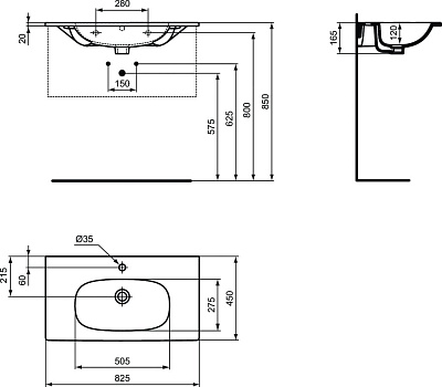 Раковина Ideal Standard Tesi T3509V3