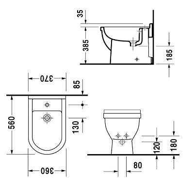 Биде напольное Duravit 3 2230100000